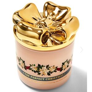 Bath and Body Works Bow Lid 3 wick candle The Perfect Christmas